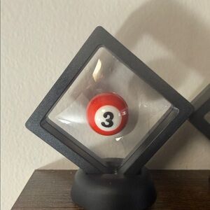 Red and White Number 3 Display Cube